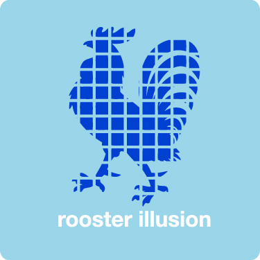 Rooster Illusion T-Shirt (Tropic Thunder) (Text)