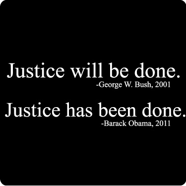 Justice Quotes T-Shirt (Bush-Obama). Fabric/Style: 6.1-ounce, 