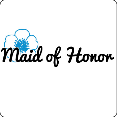 Maid of Honor T-Shirt (Flower, Sky, Blk)