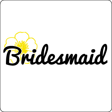 Bridesmaid T-Shirt (Flower, Yellow, Blk)