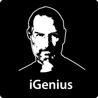 Steve Jobs Apple Resigns T-Shirt (iGenius, Dark)